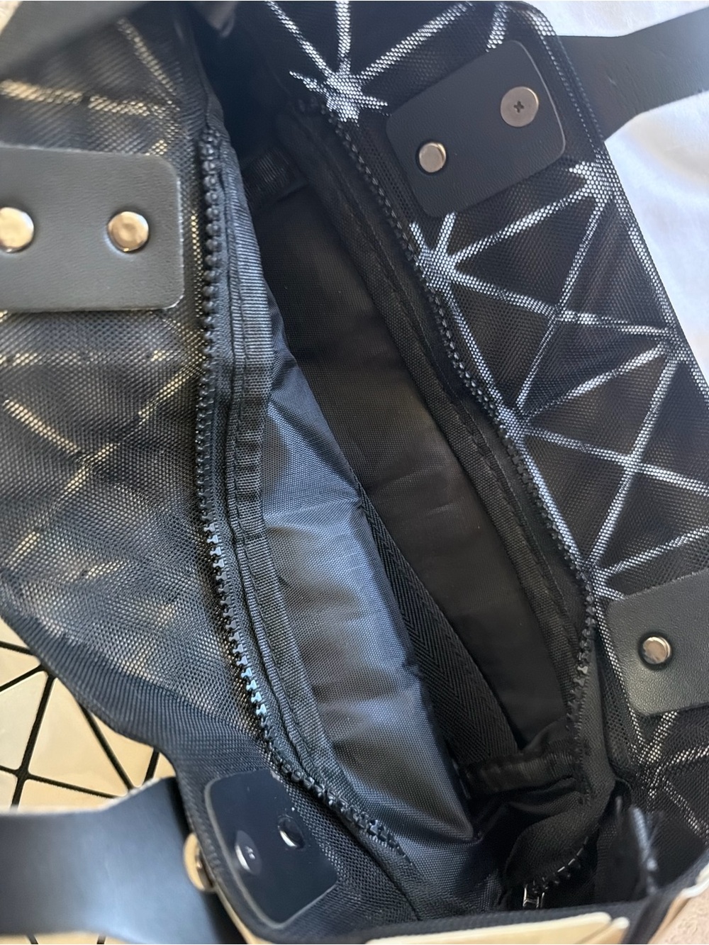 Issey Miyake silver Geometric BAOBAO Tote with Black Trim - Picture 5 of 12